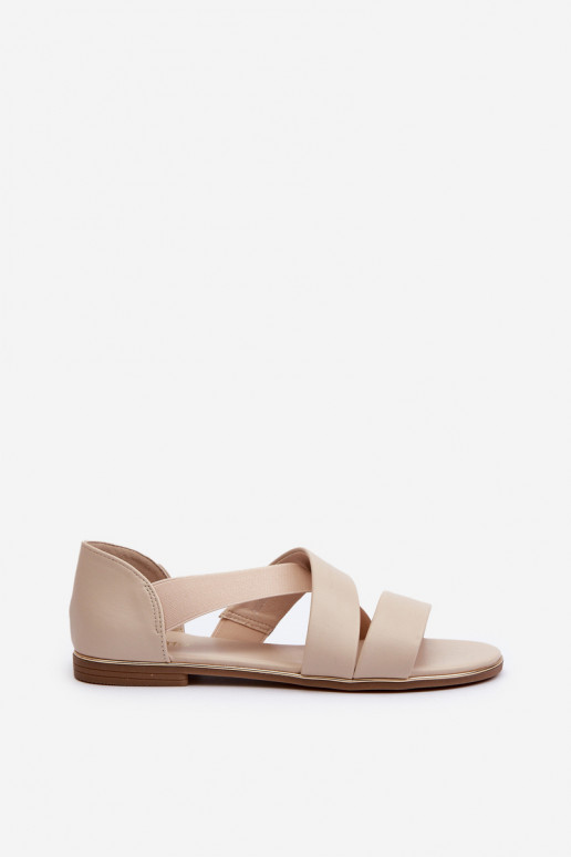 Ledersandalen mit Quaste Beige Apulia
