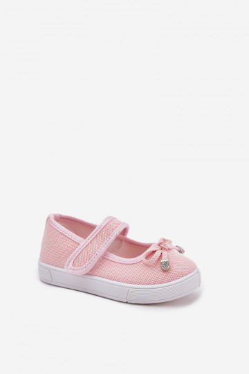 Ballerinas für Kinder mit Bändern pinke Farbe Amirinas