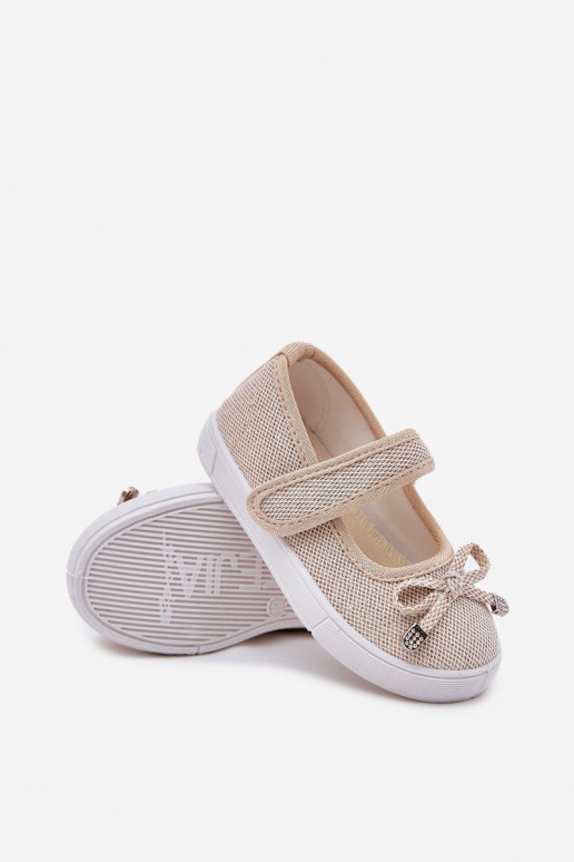 Ballerinas für Kinder mit Bändern goldene Farbe Amirinas Ballerinas für Kinder mit Bändern goldene Farbe Amirinas