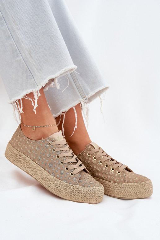 Gemustert Freizeitschuhe mit einer Plattform Mit Zopf Lee Cooper LCIN-25-08-3646L Khaki-Farbe Gemustert Freizeitschuhe mit einer Plattform Mit Zopf Lee Cooper LCIN-25-08-3646L Khaki-Farbe