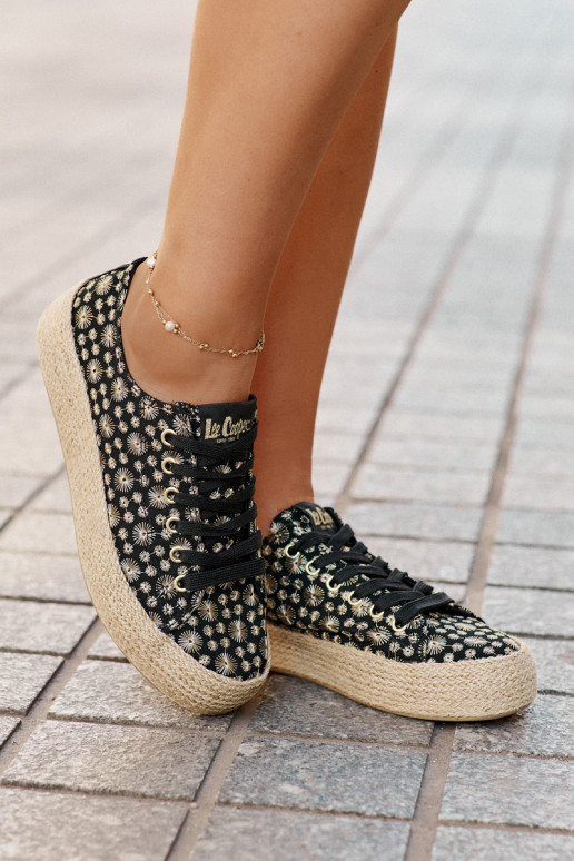 Gemustert Freizeitschuhe mit einer Plattform Mit Zopf Lee Cooper LCIN-25-08-3647L schZuarze Farbe