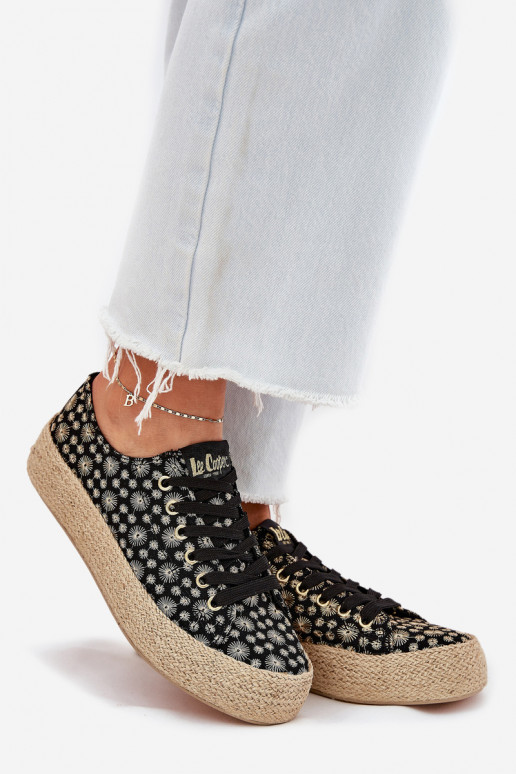 Gemustert Freizeitschuhe mit einer Plattform Mit Zopf Lee Cooper LCIN-25-08-3647L schZuarze Farbe