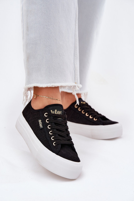 Freizeitschuhe mit Spitze Lee Cooper LCIN-25-31-3439L schZuarze Farbe