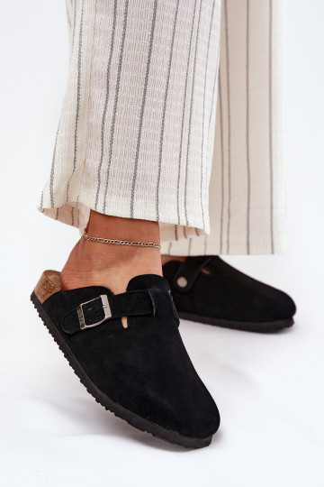 INildlederpantoffeln Verstopfungen Feminin mit Schnallen Big Star RR274A384 schZuarze Farbe