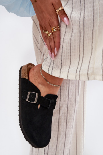 INildlederpantoffeln Verstopfungen Feminin mit Schnallen Big Star RR274A384 schZuarze Farbe 2