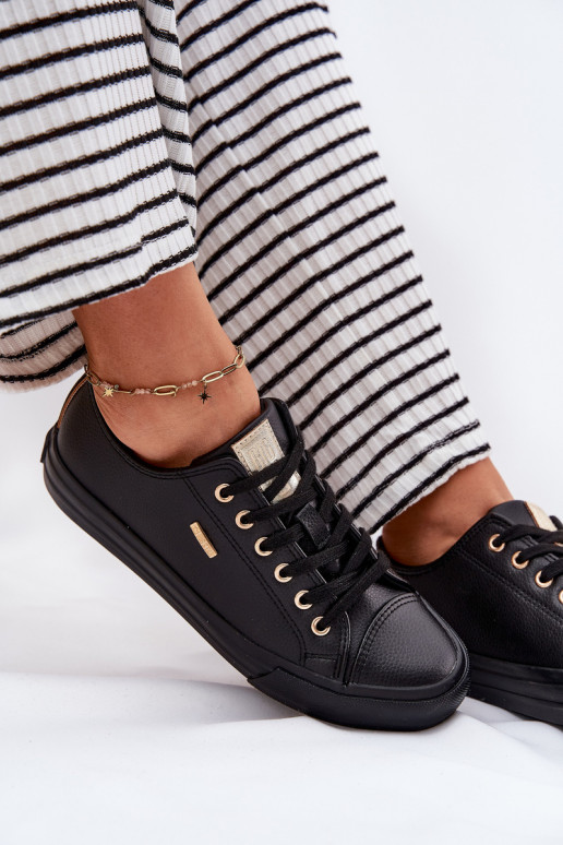 Freizeitschuhe aus Öko-Leder Big Star RR274749 schZuarze Farbe