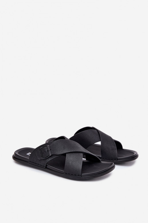 Lederhausschuhe Männlich mit Schnallen Big Star RR174076 schZuarze Farbe Lederhausschuhe Männlich mit Schnallen Big Star RR174076 schZuarze Farbe