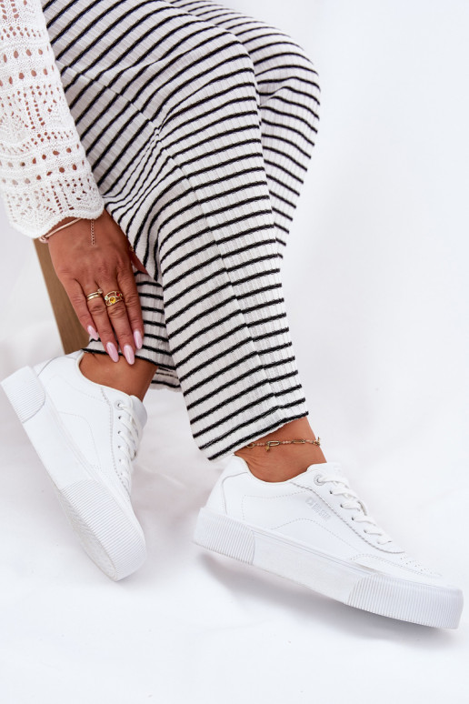 Niedrig Sneakers Stilvollllschuhe aus Öko-Leder Big Star RR274303 Zueiße Farbe