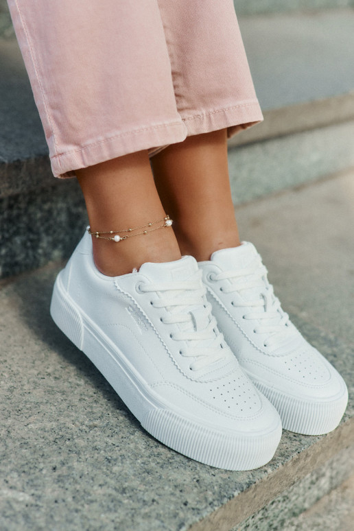 Niedrig Sneakers Stilvollllschuhe aus Öko-Leder Big Star RR274303 Zueiße Farbe