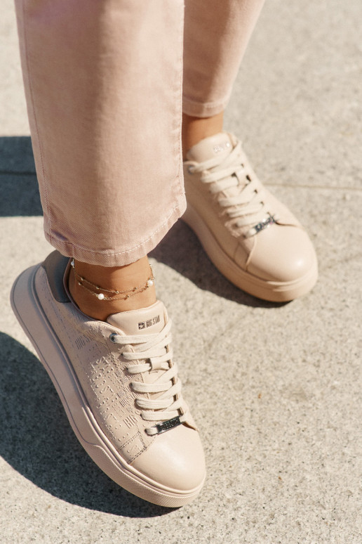 Sneakers Stilvollllschuhe Feminin aus Öko-Leder Big Star RR274259 Beige