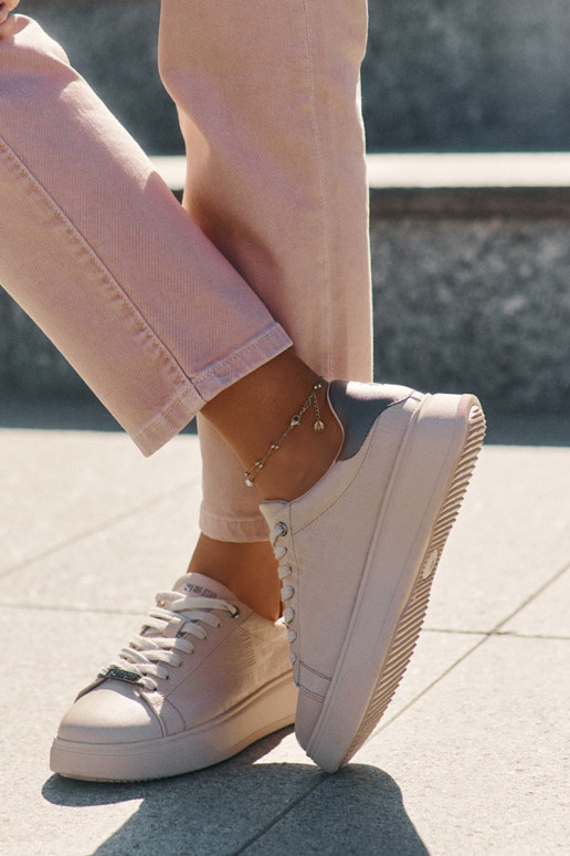 Sneakers Stilvollllschuhe Feminin aus Öko-Leder Big Star RR274259 Beige