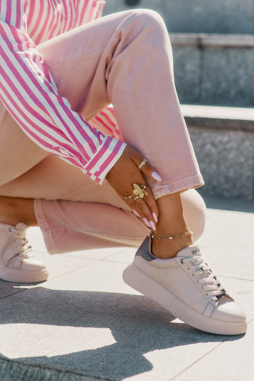 Sneakers Stilvollllschuhe Feminin aus Öko-Leder Big Star RR274259 Beige