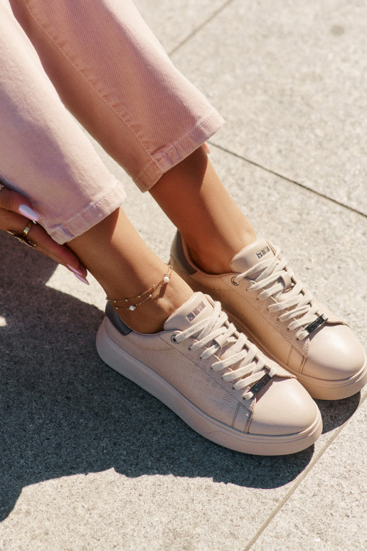 Sneakers Stilvollllschuhe Feminin aus Öko-Leder Big Star RR274259 Beige