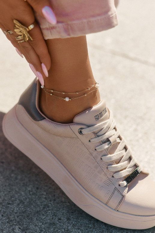 Sneakers Stilvollllschuhe Feminin aus Öko-Leder Big Star RR274259 Beige