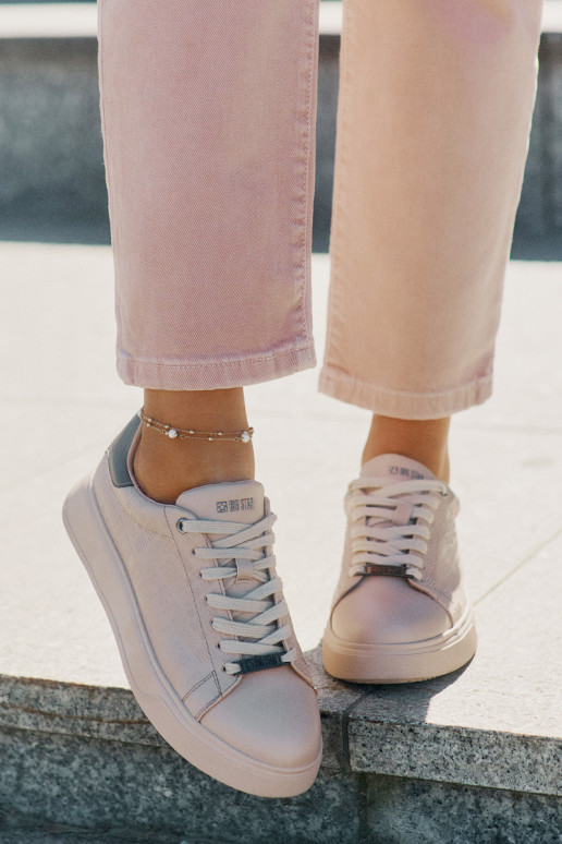 Sneakers Stilvollllschuhe Feminin aus Öko-Leder Big Star RR274259 Beige