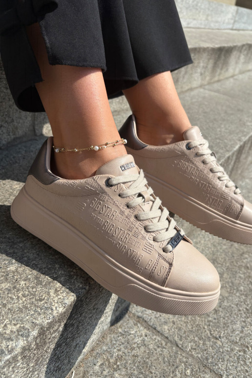 Sneakers Stilvollllschuhe Feminin aus Öko-Leder Big Star RR274259 Beige