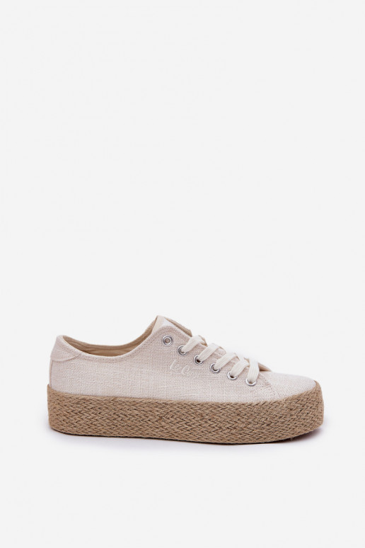 Freizeitschuhe mit einer Plattform Mit Zopf Lee Cooper LCIN-25-02-3284 elfenbeinfarbe Freizeitschuhe mit einer Plattform Mit Zopf Lee Cooper LCIN-25-02-3284 elfenbeinfarbe