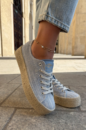 Freizeitschuhe mit einer Plattform Mit Zopf Lee Cooper LCIN-25-02-3283 blaue Farbe
