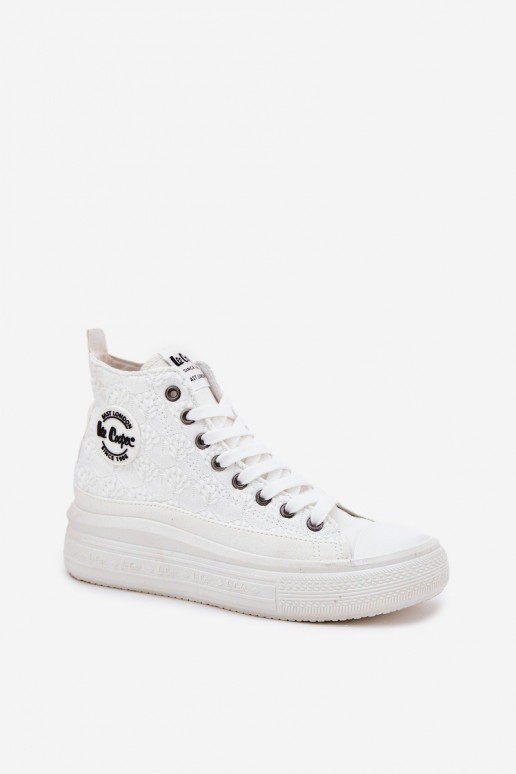 Freizeitschuhe mit einer Plattform Lee Cooper LCIN-25-44-3209L Biale