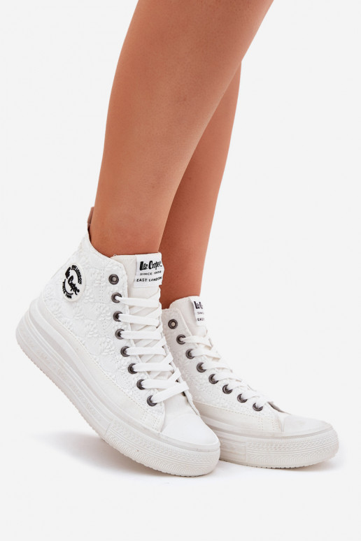 Freizeitschuhe mit einer Plattform Lee Cooper LCIN-25-44-3209L Biale