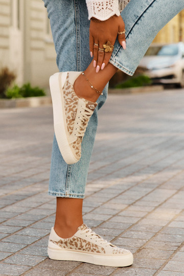 Niedrig Freizeitschuhe mit Leopardenfellmuster Lee Cooper LCIN-25-02-3330L Beige 2