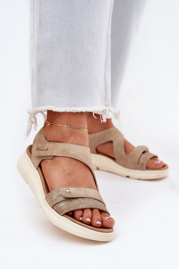 Damensandalen Auf einem Keil Beige Es mussroriella 2