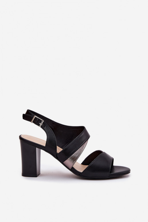 Damen-Sandalen mit hohen Absätzen Sergio Leone SK866 schZuarze Farbe