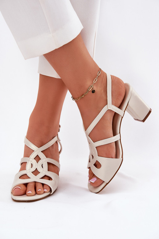 Feminin Sandalen mit hohen Absätzen Aufzeichnen Sergio Leone SK884 Perlmutt