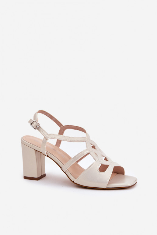 Feminin Sandalen mit hohen Absätzen Aufzeichnen Sergio Leone SK884 Perlmutt