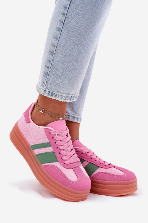 Niedrig Sneakers Stilvollllschuhe mit einer Plattform pinke Farbe Ovivene Niedrig Sneakers Stilvollllschuhe mit einer Plattform pinke Farbe Ovivene