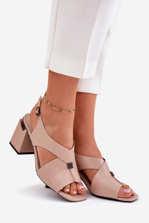 Eleganter Stil Damen-Sandalen mit hohen Absätzen Vinceza 62238 Beige