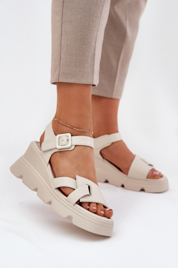 Damensandalen Feminin Auf einem Keil Artiker 54C1624 Beige 2