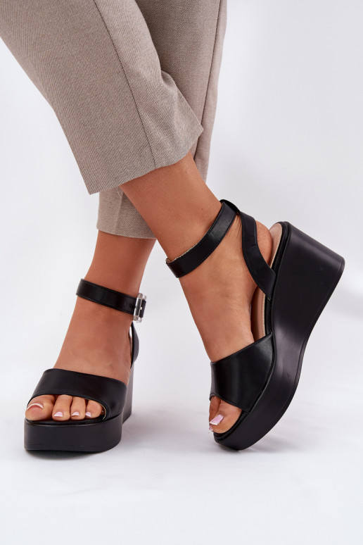 Damensandalen Auf einem Keil schZuarze Farbe Efrina Damensandalen Auf einem Keil schZuarze Farbe Efrina