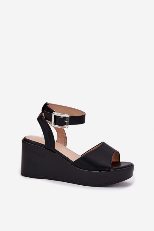 Damensandalen Auf einem Keil schZuarze Farbe Efrina Damensandalen Auf einem Keil schZuarze Farbe Efrina