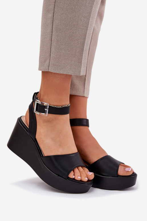 Damensandalen Auf einem Keil schZuarze Farbe Efrina Damensandalen Auf einem Keil schZuarze Farbe Efrina