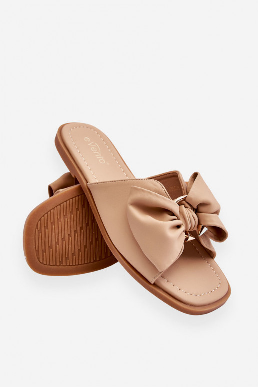 Feminin Lederhausschuhe mit Bändern Beige Becky Feminin Lederhausschuhe mit Bändern Beige Becky