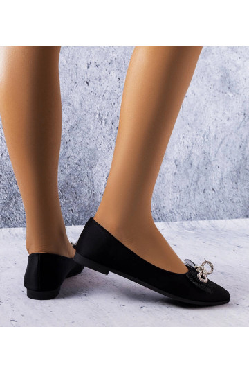 Schwarze Schuhe mit Schleife und Zirkonsteinen, „LaGarde" 2