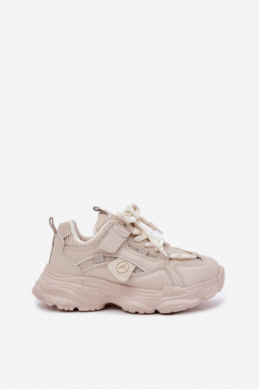Sneakers Stilvollllschuhe Kindisch mit einer Plattform Beige Hanomess Sneakers Stilvollllschuhe Kindisch mit einer Plattform Beige Hanomess