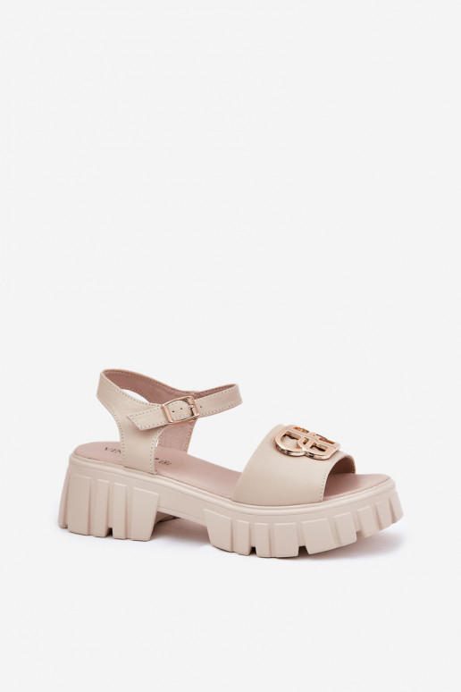 Damensandalen Feminin Ze goldene Farbem Detalem Vinceza 79541 Beige Damensandalen Feminin Ze goldene Farbem Detalem Vinceza 79541 Beige