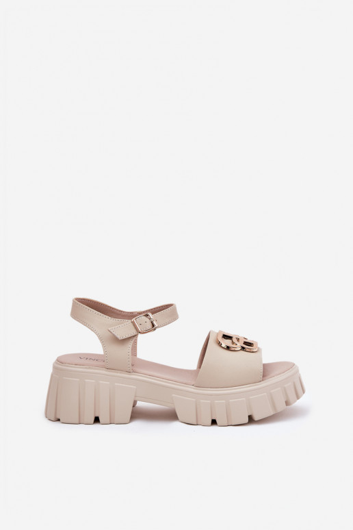 Damensandalen Feminin Ze goldene Farbem Detalem Vinceza 79541 Beige Damensandalen Feminin Ze goldene Farbem Detalem Vinceza 79541 Beige