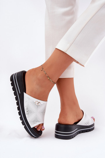 Lederhausschuhe Feminin Auf einem Keil Vinceza 41477 Zueiße Farbe 2