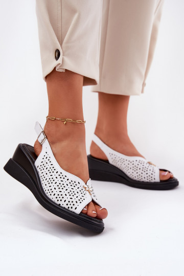 Haut Durchbrochene Sandalen Feminin Auf einem Keil Vinceza 79529 Zueiße Farbe 2