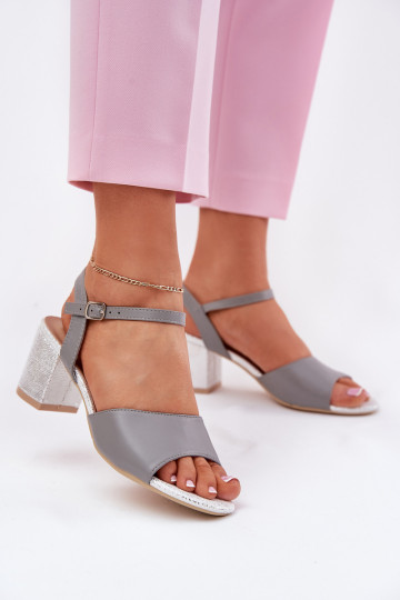 Damen-Sandalen mit hohen Absätzen Vinceza 20275 graue Farbe 2