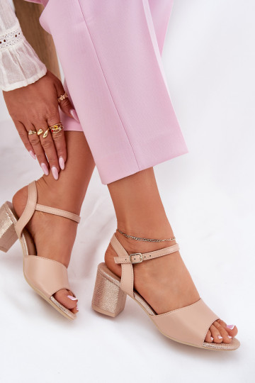 Damen-Sandalen mit hohen Absätzen Vinceza 20275 Beige