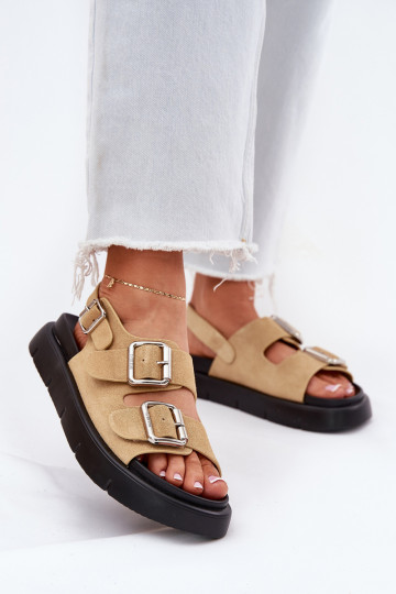 INildledersandalen für Damen mit Schnallen Big Star RR274665 Beige