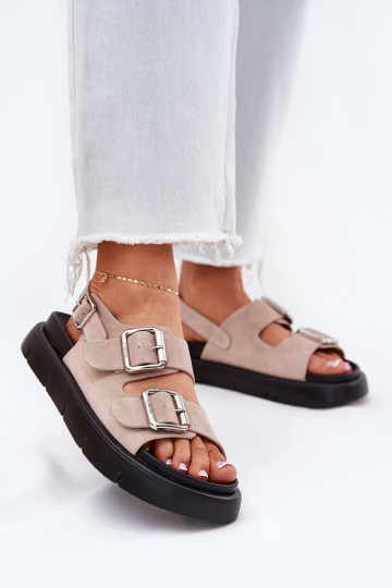 INildledersandalen für Damen mit Schnallen Big Star RR274663 Hellrosa Farbton 2