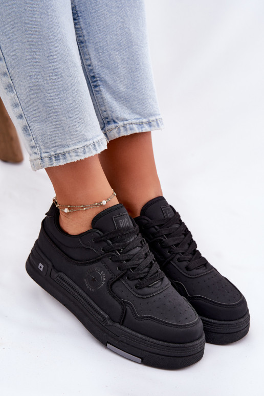 Niedrig Sneakers Stilvollllschuhe Feminin Big Star RR274A311 HI-POLY SYSTEM schZuarze Farbe