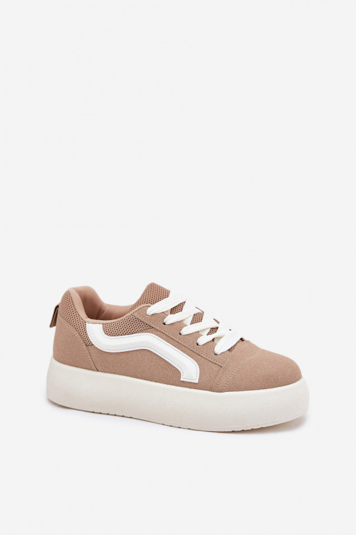 Sneakers Stilvollllschuhe Feminin mit einer Plattform Khaki-Farbe Tellnira