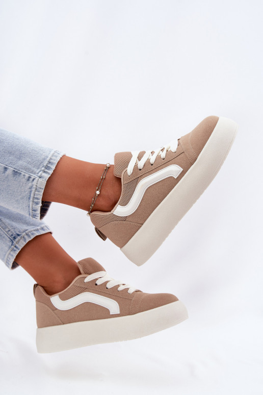 Sneakers Stilvollllschuhe Feminin mit einer Plattform Khaki-Farbe Tellnira