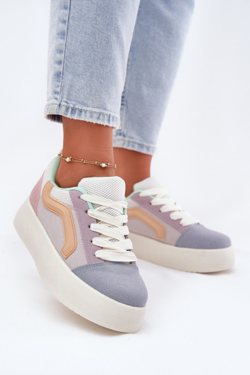 Sneakers Stilvollllschuhe Feminin mit einer Plattform Verschiedene Farben Tellnira
